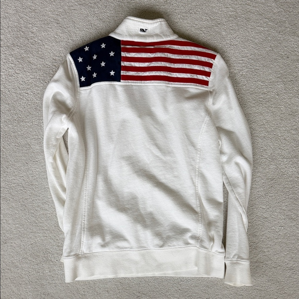 Vineyard vines women’s American flag shep shirt quarter zip XS